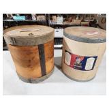 wooden and cardboard drums
