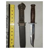 USN MK2 knife and sheathe
