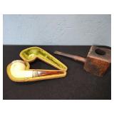 antique pipes and case