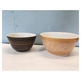 two Pyrex mixing bowls