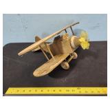 hand made wooden bi plane