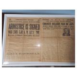 historic WWII newspapers in frame