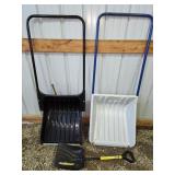 snow scoops and shovel