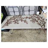 two metal leaf decor items