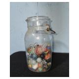 vtg marbles & jar