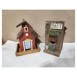 two Americana birdhouses
