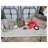 faded Pepsi Cola crate, Plymouth radio