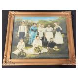 Vtg colorized turn of the century family photo