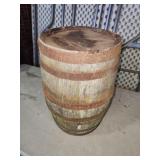 sealed wooden barrel, 21" tall