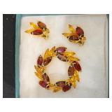 brooch and clip on earings