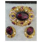brooch and clip on earings