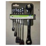 Ratcheting combo wrench set, MM