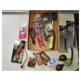 hatchet, pliers, mirrors, tools