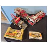 Coke bank, toy trucks