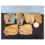 old baseball gloves