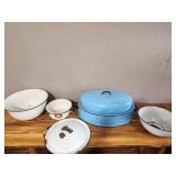 Enamelware roaster, pans