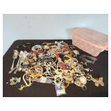 small tote with costume jewelry, watches