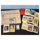 Elvis newspaper and 8 track tapes