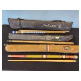 cue sticks and cases