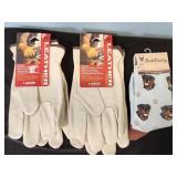 new leather work gloves and socks
