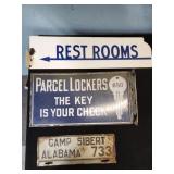 vtg metal signs and plate
