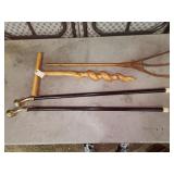 walking sticks, rake, Yooper Ice Auger
