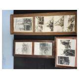 original vtg hunting pics in frames, with Model A
