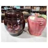 bean pot and apple cookie jars