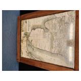 very old Michigan map, framed