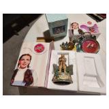 Oz figures, clock