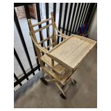 vtg high chair, with wheels