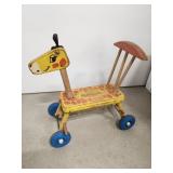 vtg wheeled horsey toy