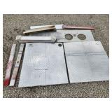 pieces of aluminum cut from firetruck