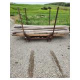 steel rack with rough 2x4s, trimmed on one end