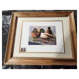 signed, numbered framed duck stamp/print