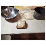 large pans, bowls