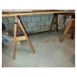 sawhorses and boards
