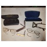 vtg knives, glasses, clippers