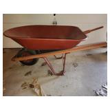 wheelbarrow with flat tire