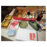 ash trays, dispensor, odds and ends