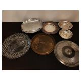 glass & plated silver trays