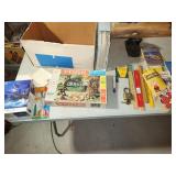 puzzles, books, paper