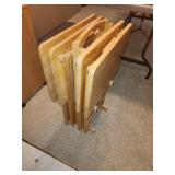 wooden tv tray set