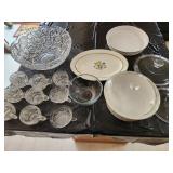 punch bowl, plates