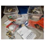 two small totes and hardware