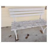 wood and metal bench