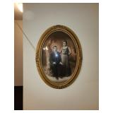 framed oval picture