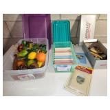 totes, lids, fruit, photo albums