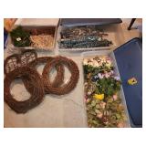 totes, lids, flowers, weaving materials