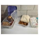 totes, lids, baskets, fake fur, lace